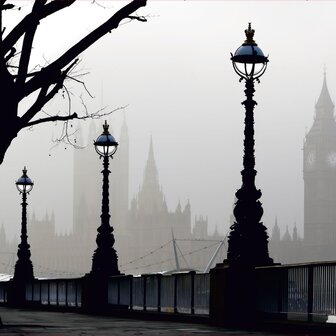 Londen fotobehang Zwart Wit