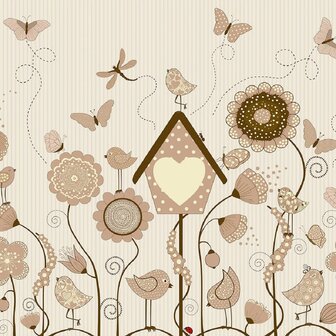 Bloemen fotobehang Vintage Beige