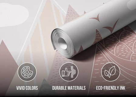 Bergen fotobehang Oudroze 