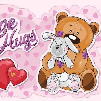 Teddy beer behang Love &amp; Hugs