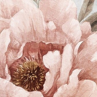 Fotobehang Flamingo met Bloemen - detail