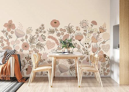 Blooming Garden Pink fotobehang
