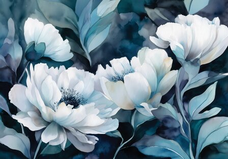 Midnight Bloom bloemen fotobehang