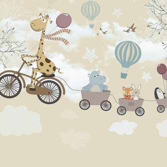 Dierenavontuur met Luchtballonnen fotobehang