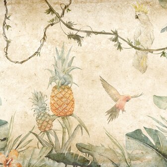 Tropisch botanisch fotobehang met vogels
