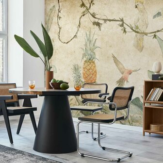 Tropisch botanisch fotobehang met vogels