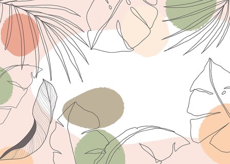 Abstract Botanical &ndash; Modern Botanisch fotobehang