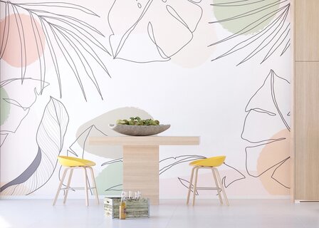Abstract Botanical &ndash; Modern Botanisch fotobehang