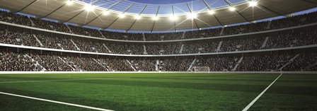 Voetbal behang stadion HOEK 8m lang