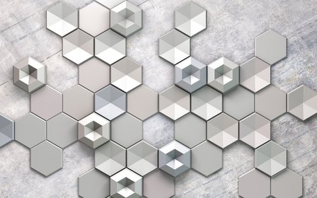 Hexagon Concrete fotobehang Komar