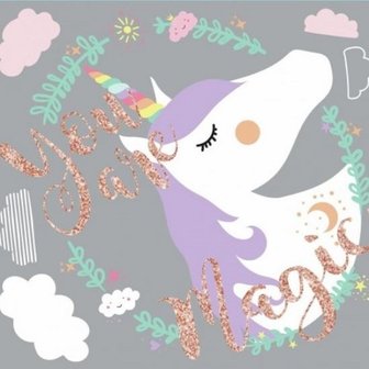 Unicorn maxi muursticker