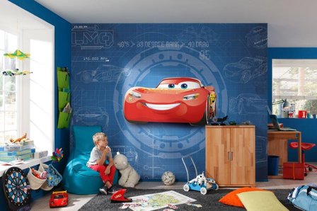 Cars 3 Blue print fotobehang