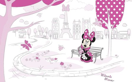 Minnie in Paris fotobehang