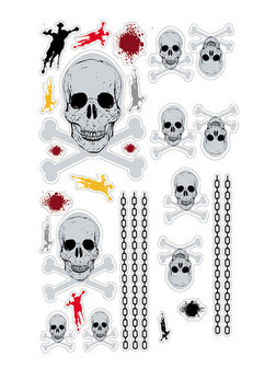 Piraten muurstickers Skull GID 