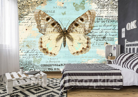 vlinder behang postcard 