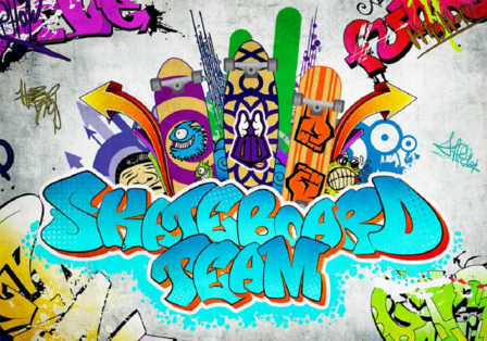 graffiti behang skateboard team