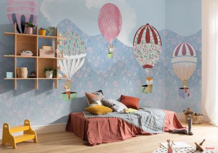 Happy Balloon fotobehang babykamer