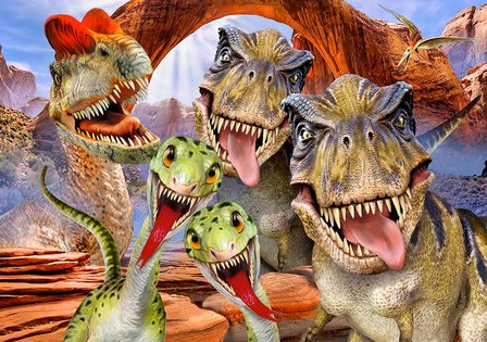 Dinosaurus fotobehang Selfie T-Rex