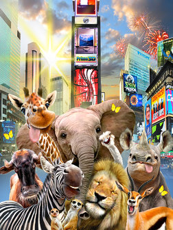 Selfie behang Jungledieren in New York