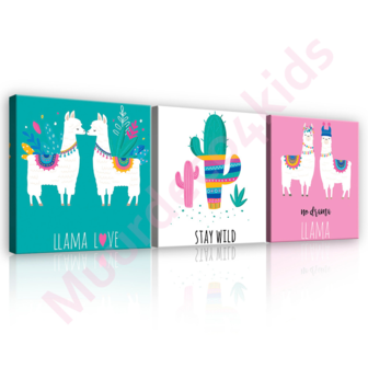 Llama Love canvas set