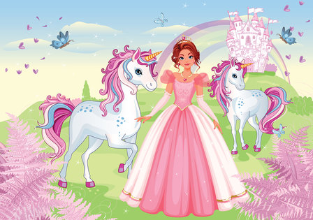 Princess fotobehang Unicorns