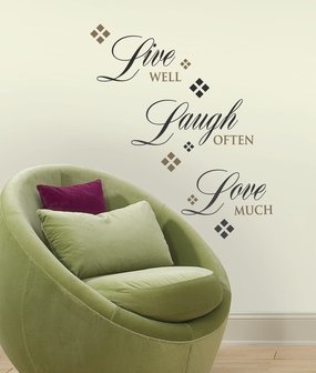 Tekst muurstickers Live Laugh Love RMK1396SCS