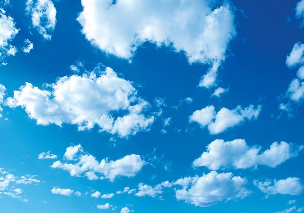 Silicium versterking Spoedig Blauwe lucht en wolken fotobehang | Muurdeco4kids