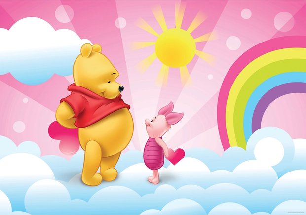 Winnie the Pooh behang Roze L