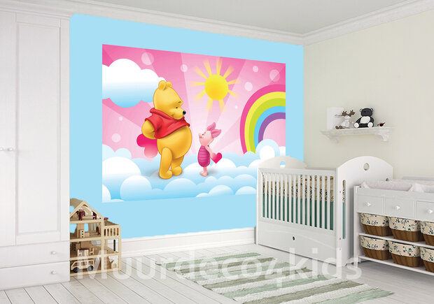 Winnie the Pooh behang Regenbouw