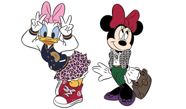 Minnie Mouse en Katrien muurstickers L