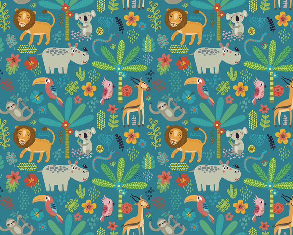 Jungle vliesbehang Jungle Animals L