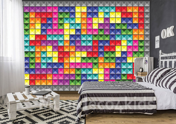 Game blokken Tetris fotobehang