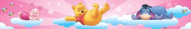 Winnie the Pooh behangrand Roze