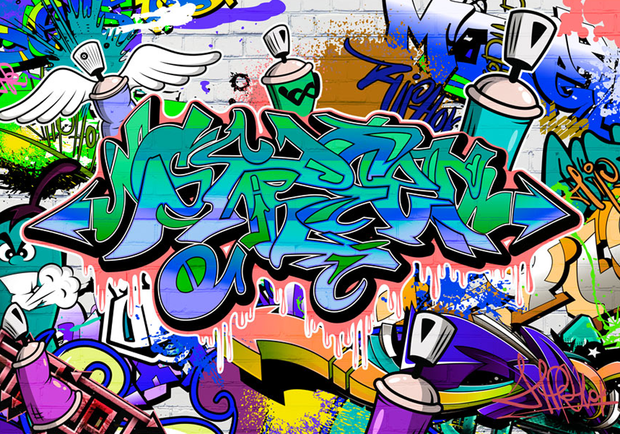 Street Art Graffiti fotobehang Groen
