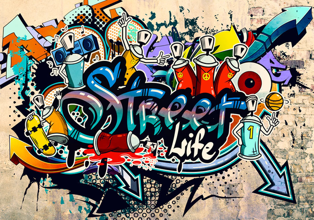Street Life Graffiti fotobehang