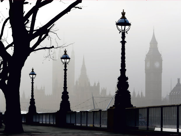 Londen fotobehang Zwart Wit