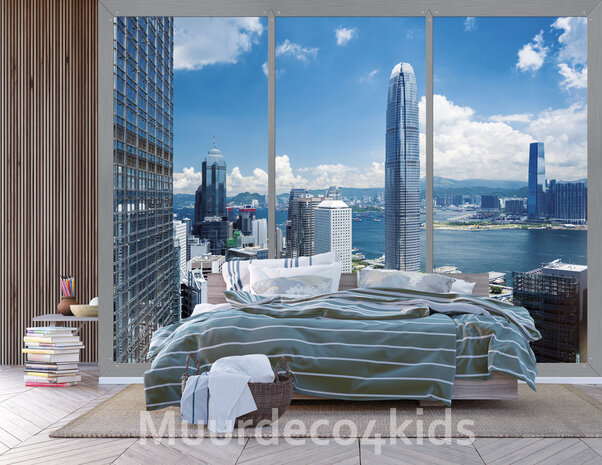 Uitzicht op Hong Kong fotobehang XL