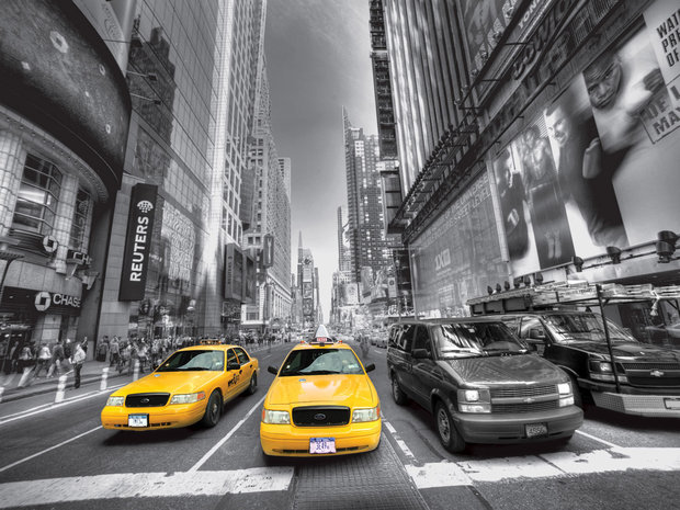 Fotobehang Yellow Cabs