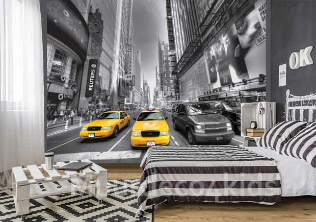 Fotobehang Yellow Cabs Manhattan