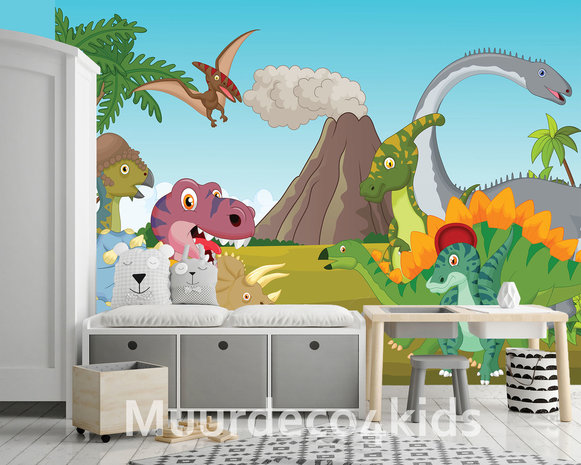 Dino behang kinderkamer