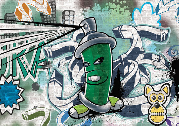 Graffiti behang Groen