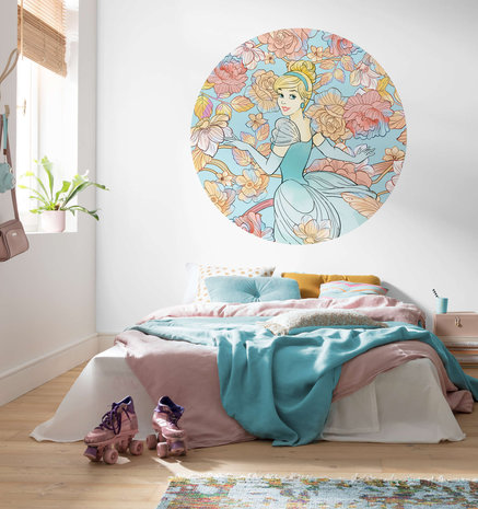 Rond behang Disney Princess Assepoester