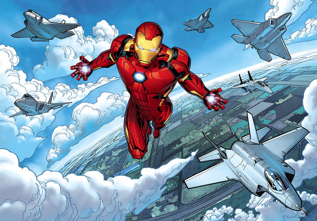 Avengers fotobehang Iron Man Flight