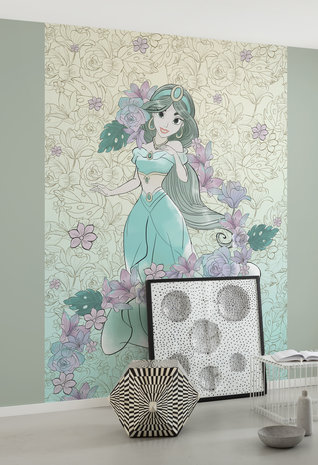 Disney Princess Jasmine behang Bloemen II