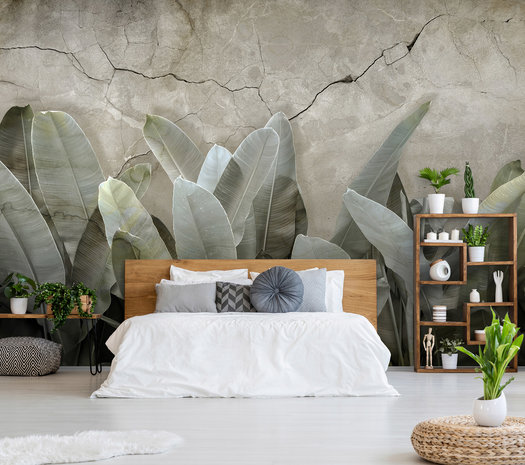 Botanisch behang slaapkamer
