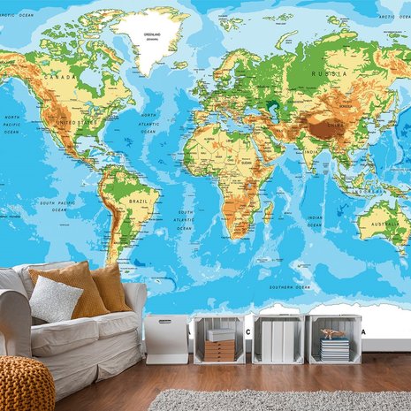 Wereldkaart behang Atlas