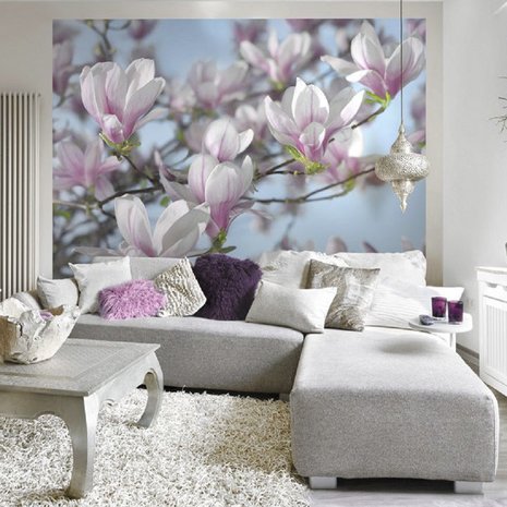 Magnolia bloemen behang