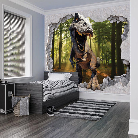 3D behang Dinosaurus T-rex