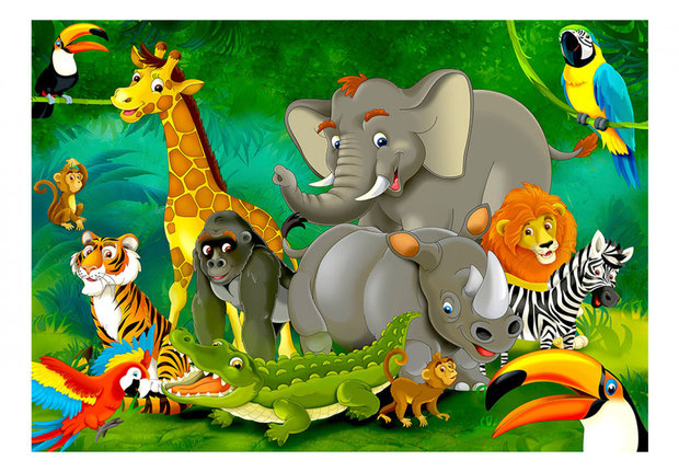 Jungledieren behang Happy Safari