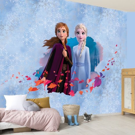 Frozen vlies behang Anna en Elsa